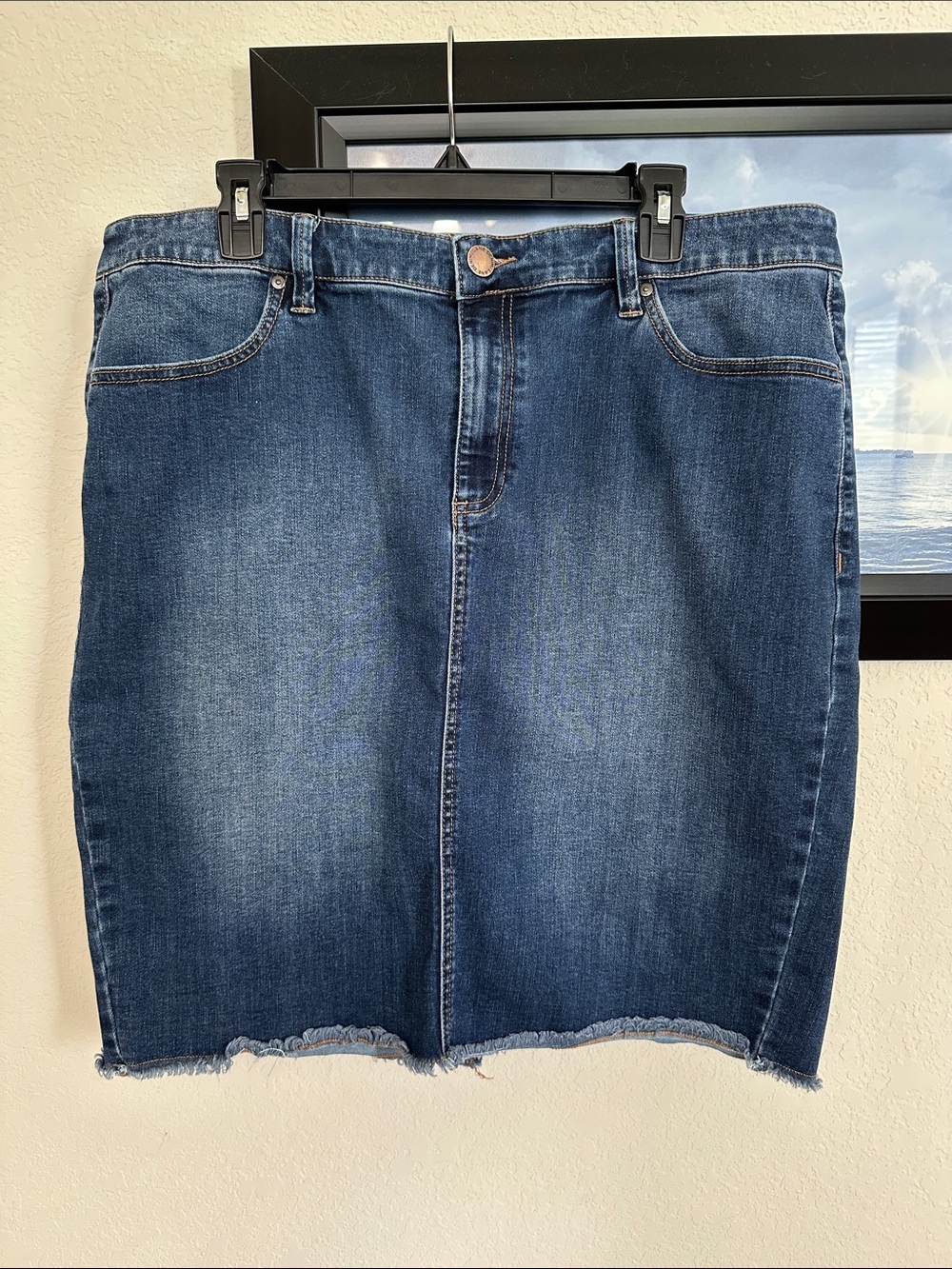 Fantastic Lane Bryant Classic Stretch Washed Denim Skirt 20W
